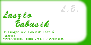 laszlo babusik business card
