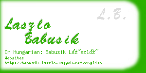 laszlo babusik business card